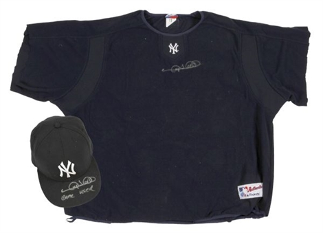 Gary Sheffield Game Worn and Signed New York Yankees Warmup Fleece and Cap